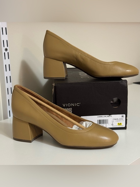 Vionic Shoes - Vionic Womens Size 6 Carmel Pumps 2in Heel Comfort Shoes Slip On leather